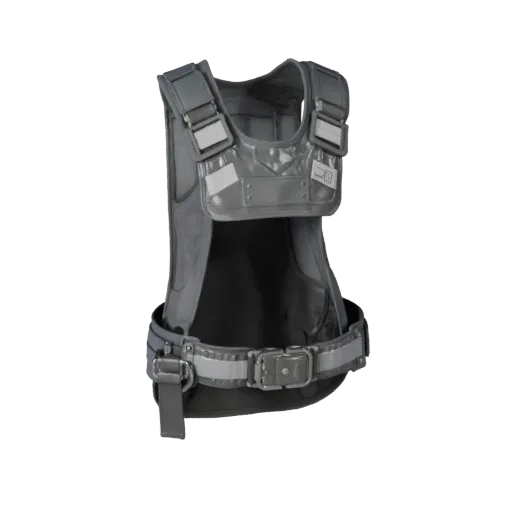 Emergency Protective Harness High Poly 3D model, close-up studio render, showing plastic shells, form detail.