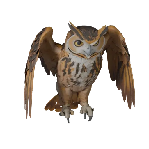 Hochauflösendes Steinadler STL-Modell, isometrische Ansicht, druckfertige Tierfigur mit Schwanzfächer-Aufteilung, Schnabelmat