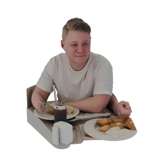 Man Eating Meal