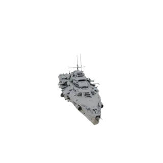 3D-Modell eines grauen Dune Dreadnought, Vorder- und Draufsicht, auf weißem Hintergrund