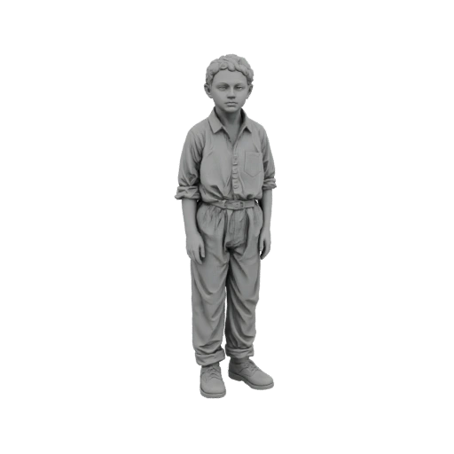 Young Boy in Overalls 3D Model