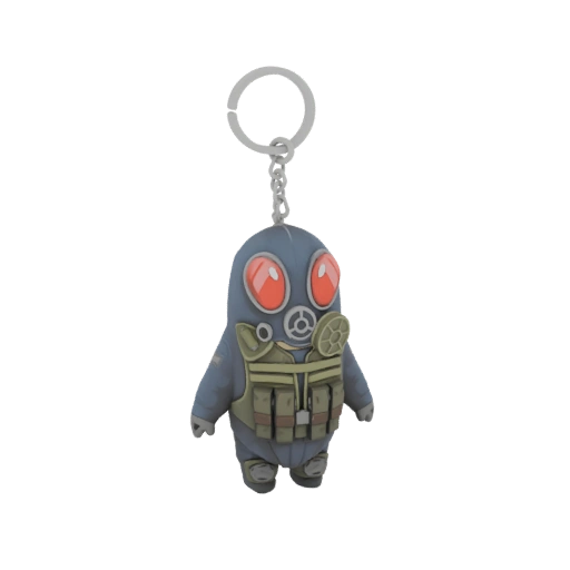 Cute Gas Mask Character Keychain 3D Model