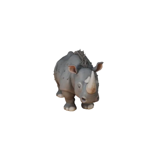 Cartoon Black Rhino 3D Model - Stylized Asset for Animation