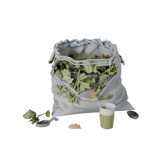 Fresh Herb Rice Sack 3D Model for Realtime Engines