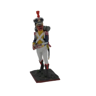 3D model of a French Line Infantry soldier from the 1812 campaign, standing with a musket and backpack.