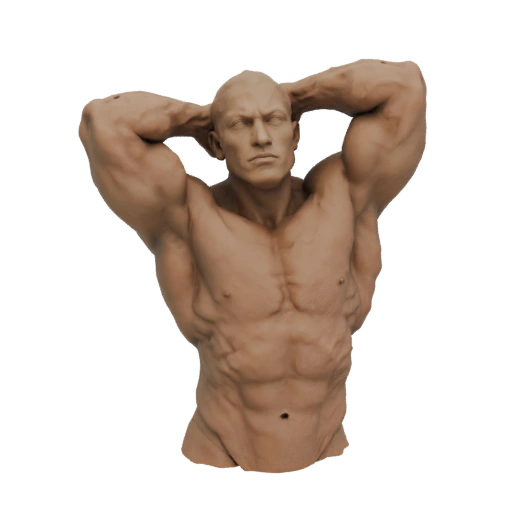 Hyper-Realistic Athletic Male Torso Sculpture