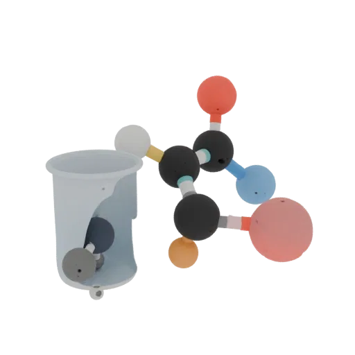 Protein Molekül Set Bildungs-3D-Modell, Dreiviertel-Trainings-Render, zeigt farbige Kugeln, Molekül-Layout.