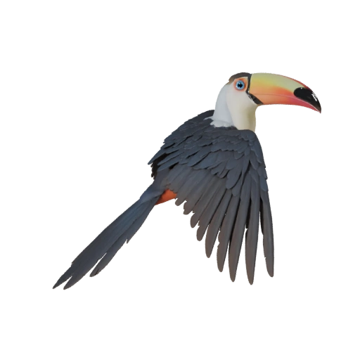 Tucano Realistico 3D Model - Asset PBR Rigged per Giochi | PBR