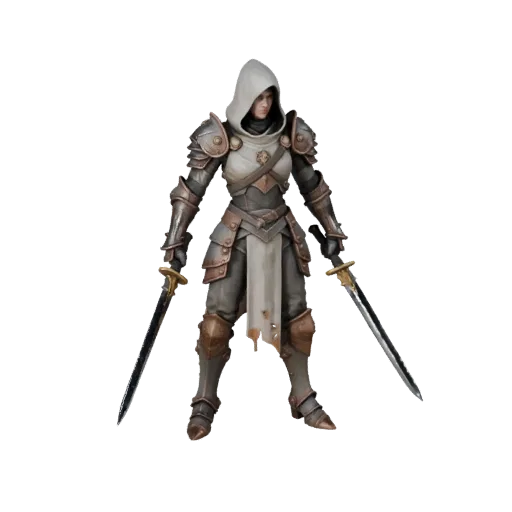 Realistic Armored Rogue Character Model - Rigged