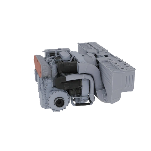 Detailed Diesel Engine 3D Model
