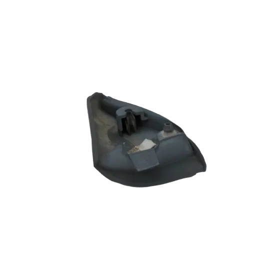 3D model of a dark gray plastic car interior trim clip, showing its mounting prongs and curved body.