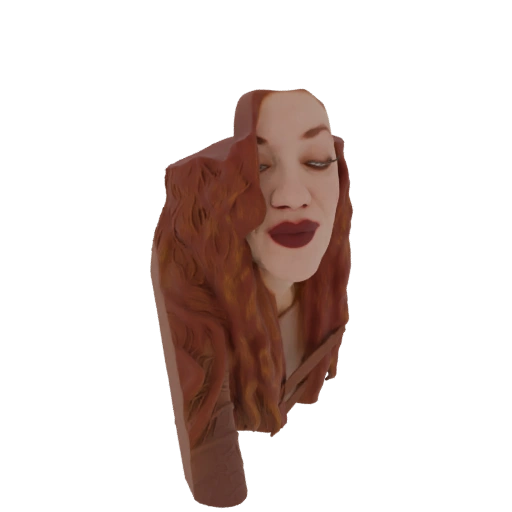 Stylized Woman Bust with Flowing Hair