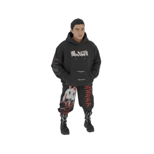 Dark Streetwear Hoodie and Pants 3D Model