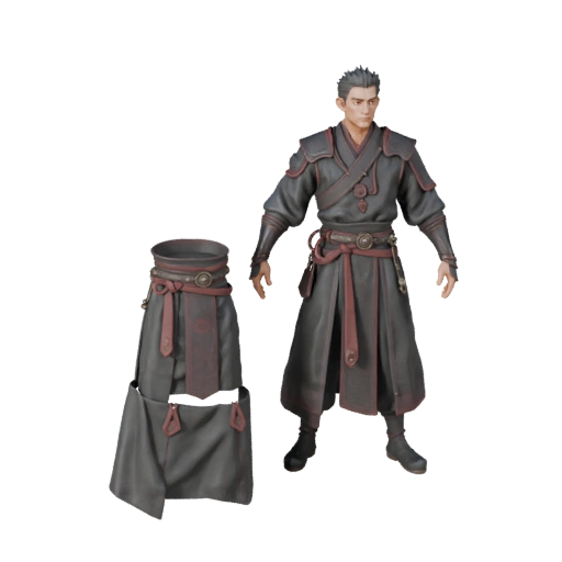 Modelo de Personaje Monje de Fantasía - Articulado