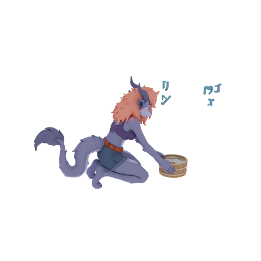 Anthropomorphic Fox with Bucket 3D Model