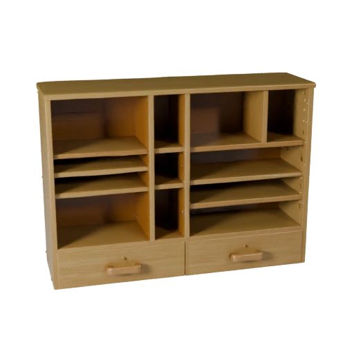 Modular Floating Bookshelf 3D Asset for Kit Builds