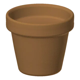 Modelo 3D maceta clásica de terracota, vista frontal