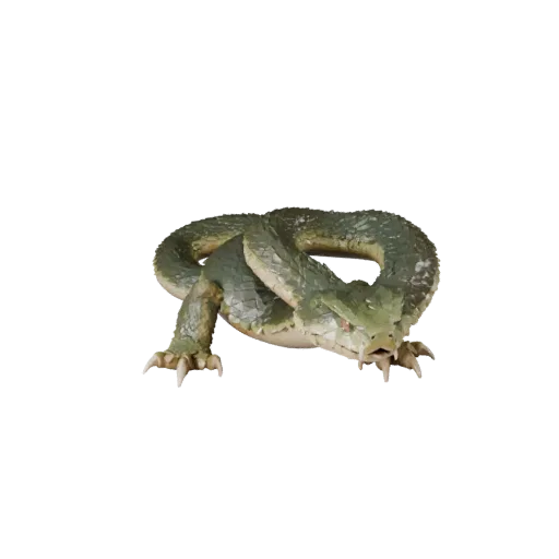 Modèle 3D de serpent à sonnettes low poly, vue de côté de la caméra de jeu, actif animal low-poly avec rupture d'écailles, pl