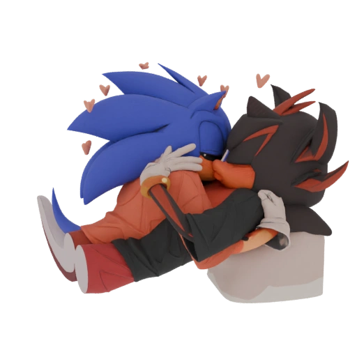 Sonic and Shadow Kissing 3D Model