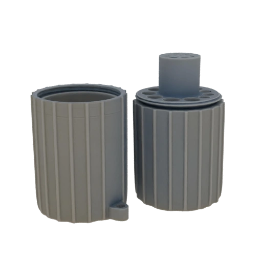 Fluted Cylindrical Container with Internal Holder