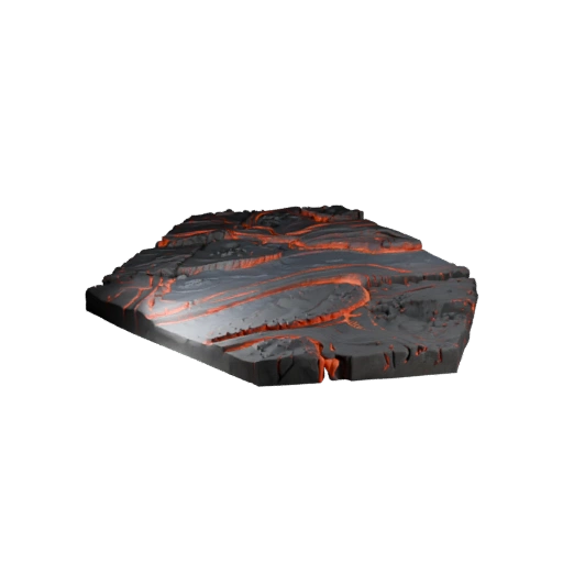 Lava Stream Terrain Modular 3D Kit for Level Building
