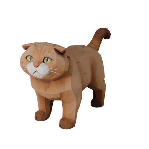 Modèle 3D Scottish Fold Low Poly - Asset de Jeu Unity avec FBX
