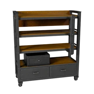 Stylized Industrial Parts Rack 3D Casual Game Asset