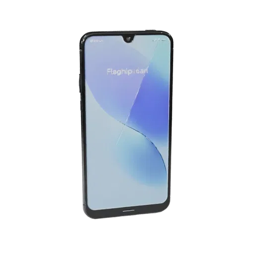 Flagship Smartphone 3D model, three-quarter front view, AR viewer studio render, showing glass screens, form detail.