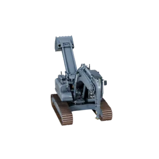 High Poly Crawler Excavator 3D Model for Studio Renders