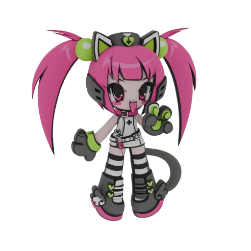 Cyberpunk Cat Nurse 3D Model