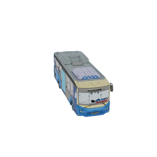 Damaged City Bus 3D Model