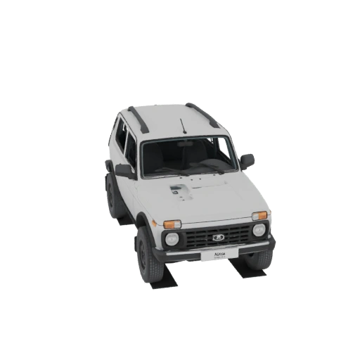 White Lada Niva 4x4 SUV 3D Model