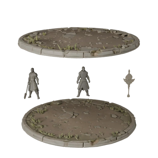 Studio Ruined Oval Base | Render Marketing Pack 3D Asset