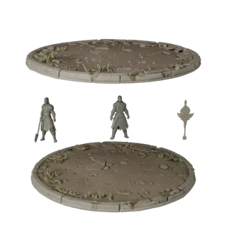 Studio Ruined Oval Base | Render Marketing Pack 3D Asset