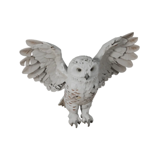 Chouette Harfang Haute Poly Modèle 3D - Atout STL Détaillé pour Impression