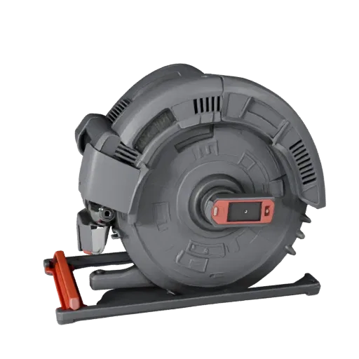 Compact Circular Saw 3D model, side profile view, technical viewport render, showing molded plastic, ergonomic handles.