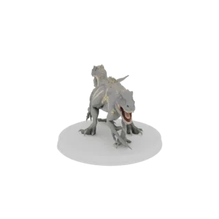 Aggressive Grey Raptor Miniature with Yellow Stripes
