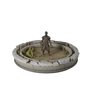 Realistic Ruined Oval Base | Scene Composition Asset