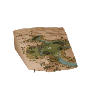 High Poly Desert Oasis Biome 3D Cinematic Detail Asset