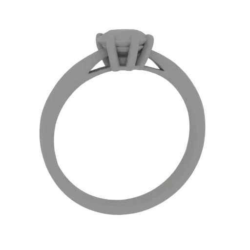 Signet Engagement Ring scene ready 3D model, three-quarter studio render, showing ring silhouette and surface contrast.