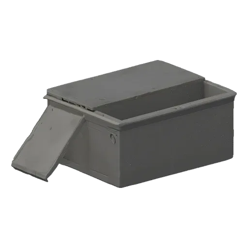 3D model miniature rodent house with opening entrance and ramp, front and side view