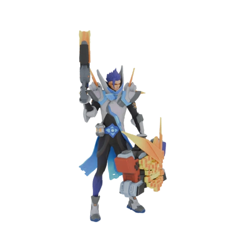 Sci-Fi Warrior with Energy Cannon and Shield