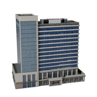 Stylized Office Block 3D Model - Game Asset for Architecture