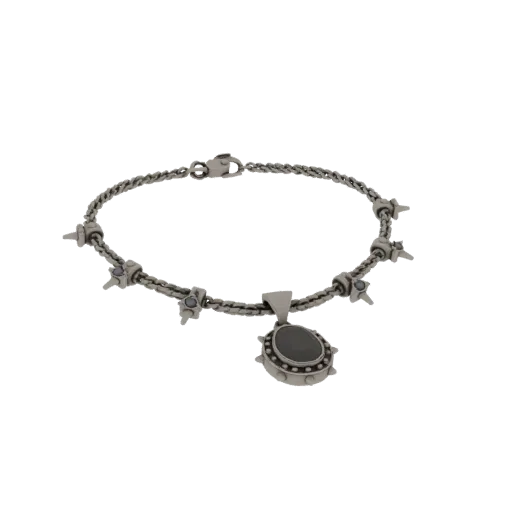 Statement Collar Necklace scene ready 3D model, side view studio render, highlighting necklace form and finish detail.