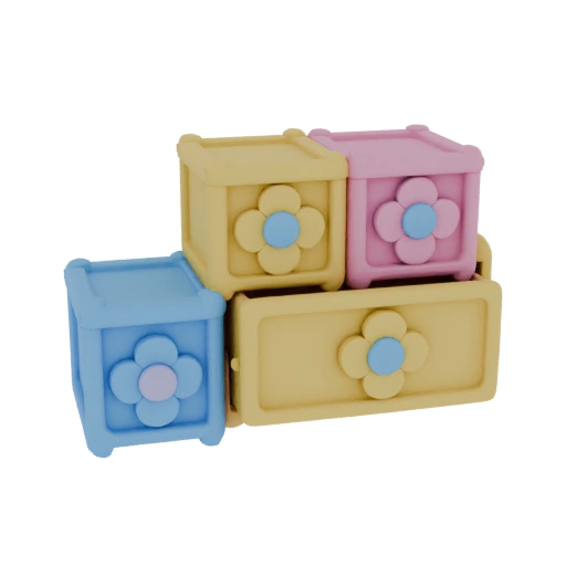 Modular Organizer with Flowers