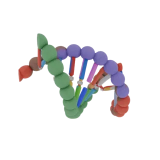Protein DNA Helix 3D Model for Cinematic Animation