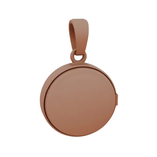 Minimal Locket collectible detail 3D model, studio profile shot, with calibrated pendant silhouette and material reads.