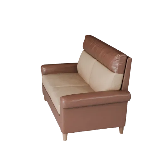 Compact Sofa 3D model, living room, three-quarter front view, Unreal Engine viewport, woven fabric detail.