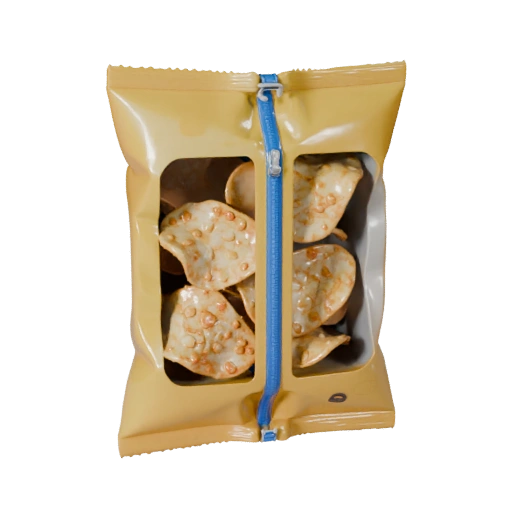 Snack Chip Bag 3D Asset for AR, WebGL and Browsers