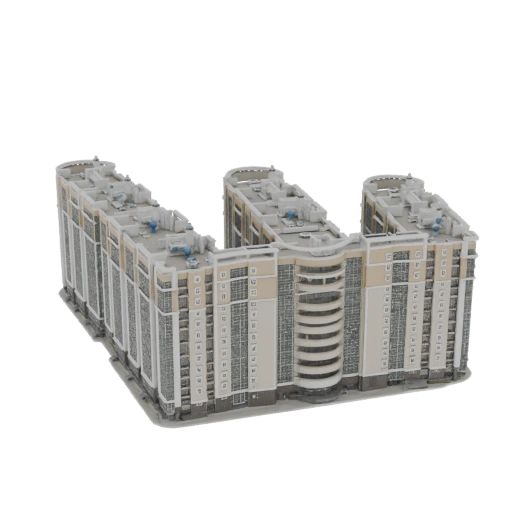 Modern Residential Building 3D Model